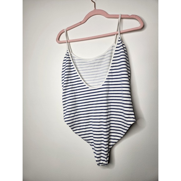 Zara Woman Basic Collection Striped Bodysuit Sleeveless L‎ Casual Nautical - Picture 4 of 5